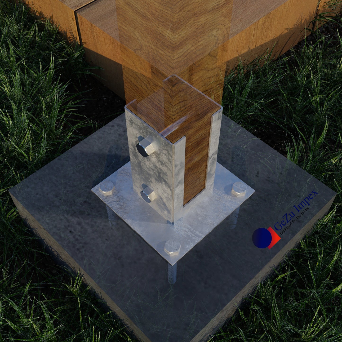 Base di supporto per palo quadrato