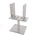 Supporto per Palo a U con Larghezza Regolabile con Piastra 100x100mm Zincato Elettroliticamente
